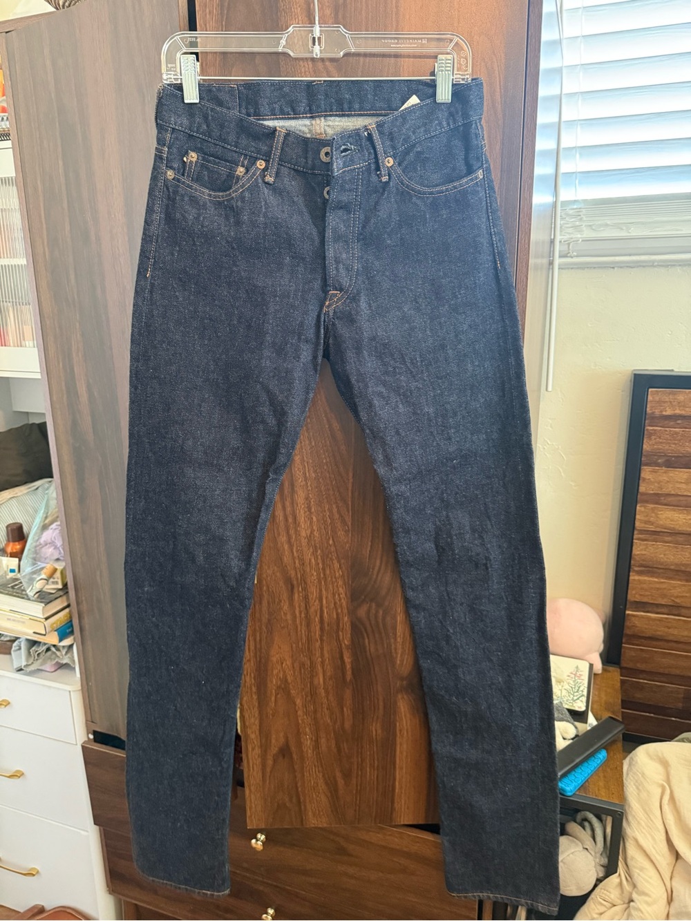 Straight Fit Men's Raw Indigo Jeans